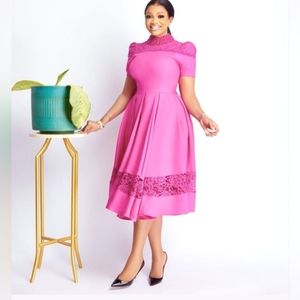 NWOT Beaded and Laced Pink Dress || Size 14/16